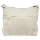 Christian Dior Trotter Canvas Umhängetasche Weiß Silber Auth 124231-2
