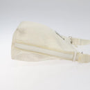 Christian Dior Trotter Canvas Umhängetasche Weiß Silber Auth 124231-3
