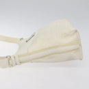 Christian Dior Trotter Canvas Shoulder Bag White Silver Auth 124231-4