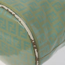 FENDI Zucchino Canvas Hand Bag Enamel Gold Light green Auth 124243-9