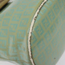 FENDI Zucchino Canvas Hand Bag Enamel Gold Light green Auth 124243-14