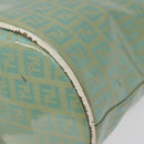 FENDI Zucchino Canvas Hand Bag Enamel Gold Light green Auth 124243-15