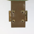 FENDI Zucchino Canvas Hand Bag Enamel Gold Light green Auth 124243-10