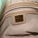 FENDI Zucchino Canvas Hand Bag Enamel Gold Light green Auth 124243-19