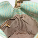 FENDI Zucchino Canvas Hand Bag Enamel Gold Light green Auth 124243-20