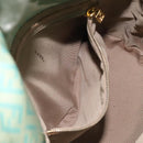 FENDI Zucchino Canvas Hand Bag Enamel Gold Light green Auth 124243-22