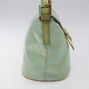 FENDI Zucchino Canvas Hand Bag Enamel Gold Light green Auth 124243-4