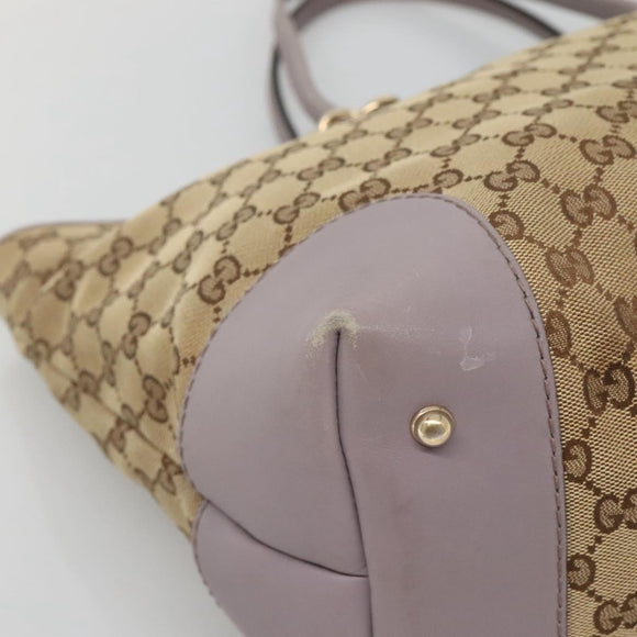 GUCCI GG Canvas Tote Bag Beige gold 269956 Auth 124245
