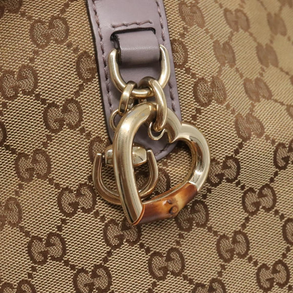 GUCCI GG Canvas Tote Bag Beige gold 269956 Auth 124245