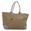 GUCCI GG Canvas Tote Bag Beige gold 269956 Auth 124245-1