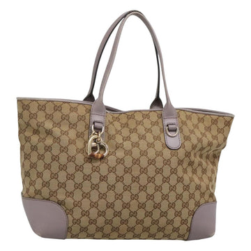 GUCCI GG Canvas Tote Bag Beige gold 269956 Auth 124245