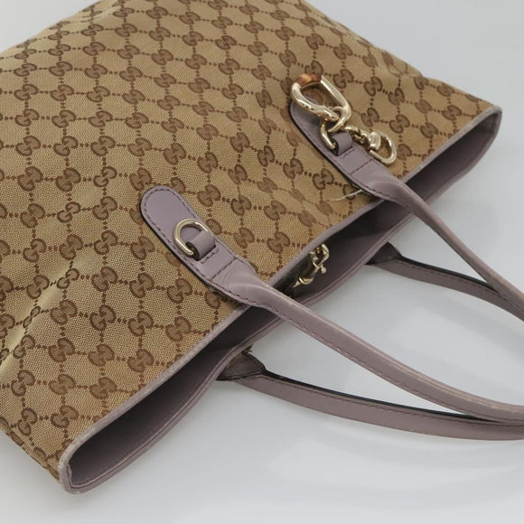 GUCCI GG Canvas Tote Bag Beige gold 269956 Auth 124245