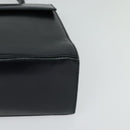Salvatore Ferragamo Gancini Hand Bag Embossing 2way Navy Gold Auth 124251-14