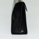 Salvatore Ferragamo Gancini Hand Bag Embossing 2way Navy Gold Auth 124251-3
