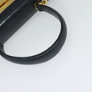 Salvatore Ferragamo Gancini Hand Bag Embossing 2way Navy Gold Auth 124251-7