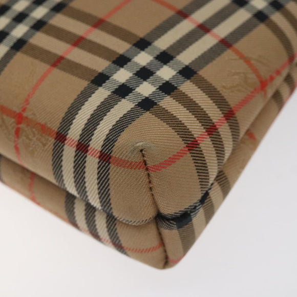 Burberrys Nova Check Pouch Canvas Beige Auth 124252