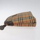 Burberrys Nova Check Pouch Canvas Beige Auth 124252-4