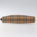 Burberrys Nova Check Pouch Canvas Beige Auth 124252-6