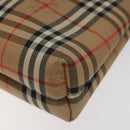 Burberrys Nova Check Pouch Canvas Beige Auth 124252-7