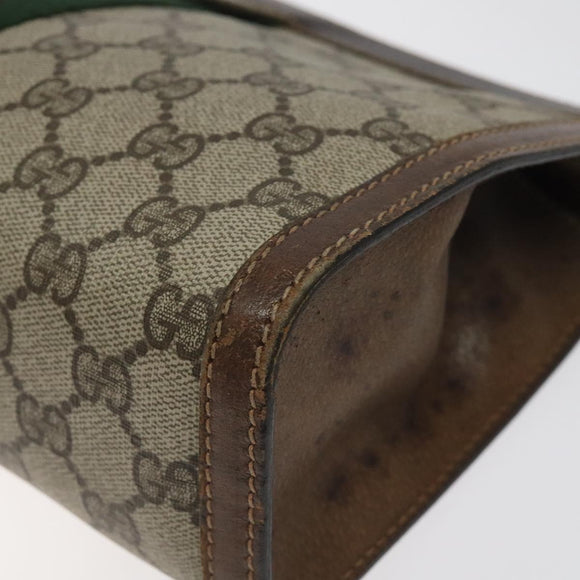 GUCCI GG Supreme Web Sherry Line Clutch Bag PVC Beige 41 014 2125 28 Auth 124275