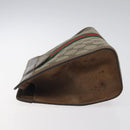 GUCCI GG Supreme Web Sherry Line Clutch Bag PVC Beige 41 014 2125 28 Auth 124275-4