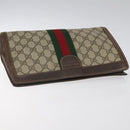 GUCCI GG Supreme Web Sherry Line Clutch Bag PVC Beige 41 014 2125 28 Auth 124275-5