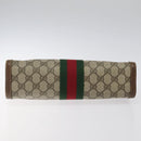 GUCCI GG Supreme Web Sherry Line Clutch Bag PVC Beige 41 014 2125 28 Auth 124275-6