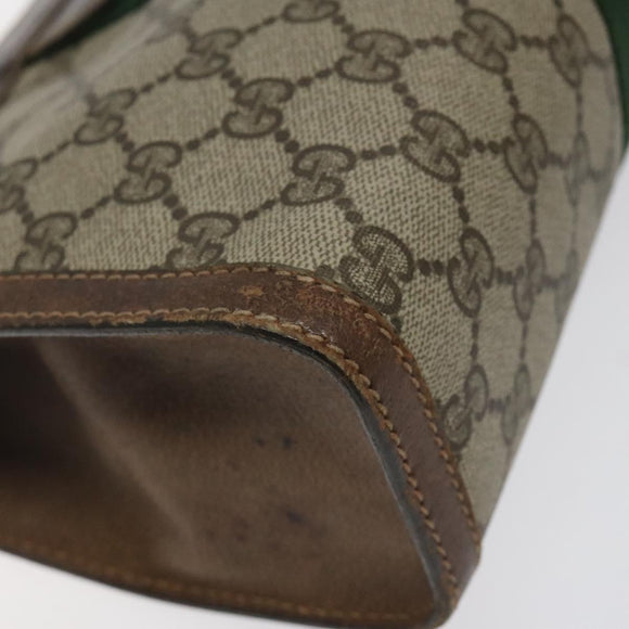 GUCCI GG Supreme Web Sherry Line Clutch Bag PVC Beige 41 014 2125 28 Auth 124275