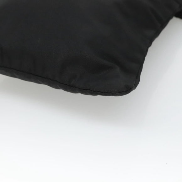 PRADA Shoulder Bag Nylon Black Silver Auth 124290