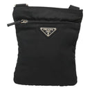 PRADA Shoulder Bag Nylon Black Silver Auth 124290-13