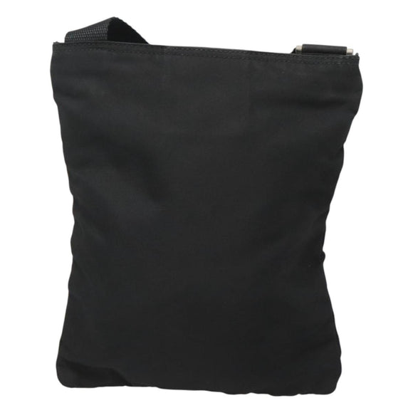 PRADA Shoulder Bag Nylon Black Silver Auth 124290