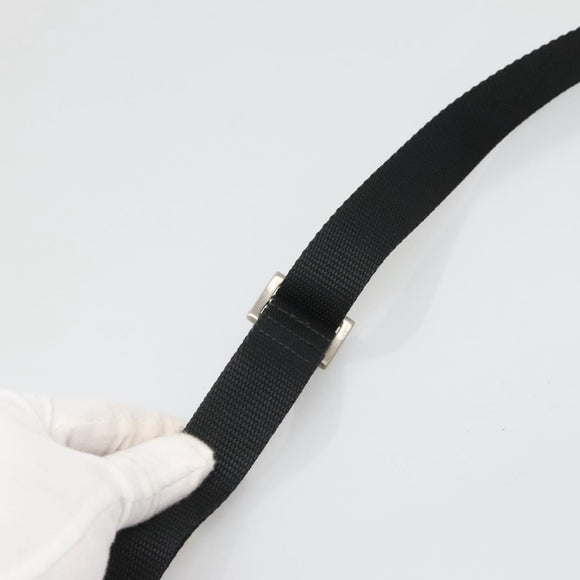 PRADA Shoulder Bag Nylon Black Silver Auth 124290