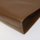 Salvatore Ferragamo Chain Gancini Shoulder Bag Leather Brown Gold Auth 124292-9