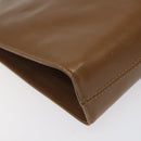 Salvatore Ferragamo Chain Gancini Shoulder Bag Leather Brown Gold Auth 124292-14