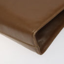 Salvatore Ferragamo Chain Gancini Shoulder Bag Leather Brown Gold Auth 124292-15