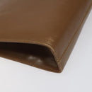 Salvatore Ferragamo Chain Gancini Shoulder Bag Leather Brown Gold Auth 124292-16