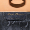 Salvatore Ferragamo Chain Gancini Shoulder Bag Leather Brown Gold Auth 124292-12
