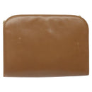 Salvatore Ferragamo Chain Gancini Shoulder Bag Leather Brown Gold Auth 124292-2