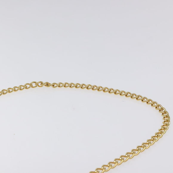 Salvatore Ferragamo Chain Gancini Shoulder Bag Leather Brown Gold Auth 124292