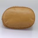 BOTTEGA VENETA INTRECCIATO Shoulder Bag Leather Beige Gold Auth 124293-5