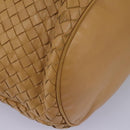 BOTTEGA VENETA INTRECCIATO Shoulder Bag Leather Beige Gold Auth 124293-10