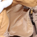 BOTTEGA VENETA INTRECCIATO Shoulder Bag Leather Beige Gold Auth 124293-21