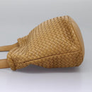 BOTTEGA VENETA INTRECCIATO Shoulder Bag Leather Beige Gold Auth 124293-3