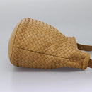 BOTTEGA VENETA INTRECCIATO Shoulder Bag Leather Beige Gold Auth 124293-4