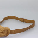 BOTTEGA VENETA INTRECCIATO Shoulder Bag Leather Beige Gold Auth 124293-14