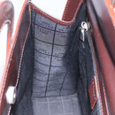 CELINE Hand Bag Leather 2way Dark Brown Gold Auth 124296-20