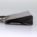 CELINE Hand Bag Leather 2way Dark Brown Gold Auth 124296-3