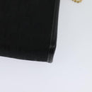 Christian Dior Trotter Canvas Chain Shoulder Bag Black Gold Auth 124297-16