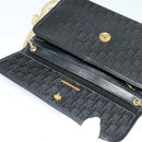 Christian Dior Trotter Canvas Chain Shoulder Bag Black Gold Auth 124297-10