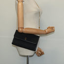 Christian Dior Trotter Canvas Chain Shoulder Bag Black Gold Auth 124297-21